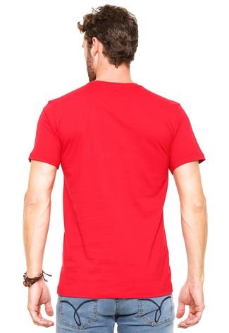 Camiseta FiveBlu Manga Curta Basic Colors Decote Careca Vermelha