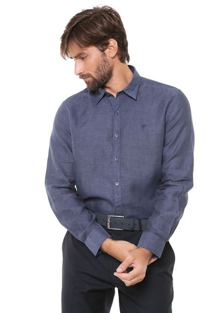 Camisa Ellus Reta Lisa Azul - Marca Ellus