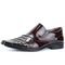 Sapato Social Verniz Texturizado com Recortes Masculino SapatoFran Vinho - Marca Gofer