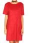 Vestido Ellus Curto Suede Liso Vermelho - Marca Ellus