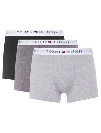 Cueca Tommy Hilfiger Cotton Stretch Trunk Cinza Pack 3UN