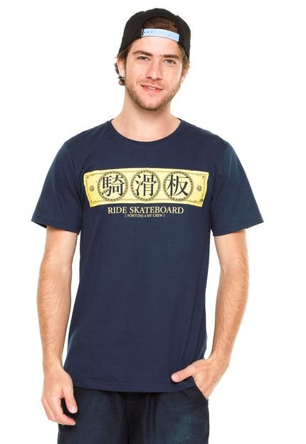 Camiseta Ride Skateboard Fortune 4 Azul-Marinho - Marca Ride Skateboard