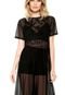 Vestido Colcci Midi Tule Preto - Marca Colcci