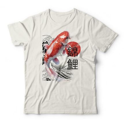Camiseta Carpa Koi - Off White - Marca Studio Geek 