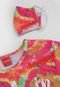 Camiseta Tricae Infantil Tie Dye Com Máscara Rosa/Amarelo - Marca Tricae