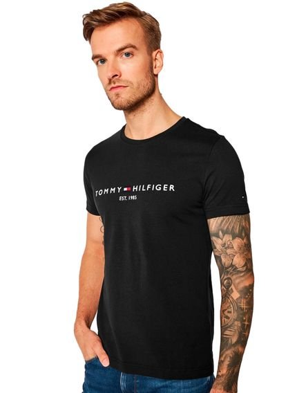 Camiseta Tommy Hilfiger Masculina Core Logo Tee Preta - Marca Tommy Hilfiger