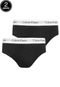 Kit 2pçs Cuecas Calvin Klein Underwear Slip Logo Preto - Marca Calvin Klein Underwear