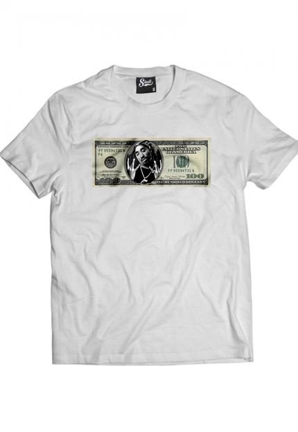 Camiseta Manga Curta Skull Clothing Dollar Tupac Branco - Marca Skull Clothing