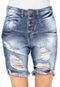 Bermuda Jeans Uber Jeans Desgastes Azul - Marca U Uberjeans
