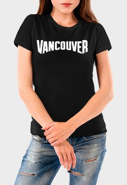 Camiseta Feminina Preta Vancouver Algodão Premium Benellys - Marca Benellys