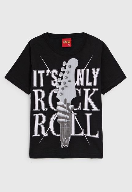 Camiseta Kyly Infantil Rock Preta - Marca Kyly