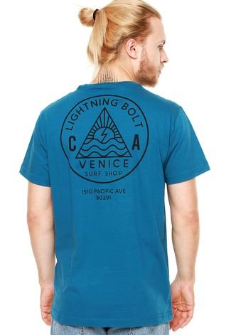 Camiseta Lightning Bolt Venice Surf Azul