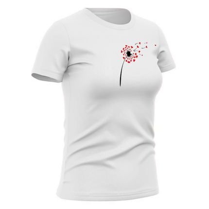 Camiseta Feminina Babylook de Algodão Gola Redonda Estilo Casual Confortavel Dente Leão - Marca Relaxado