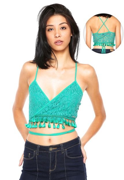 Top Colcci Tassel Verde - Marca Colcci