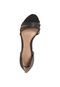 Peep Toe Dumond Salto Metalizado Preto - Marca Dumond