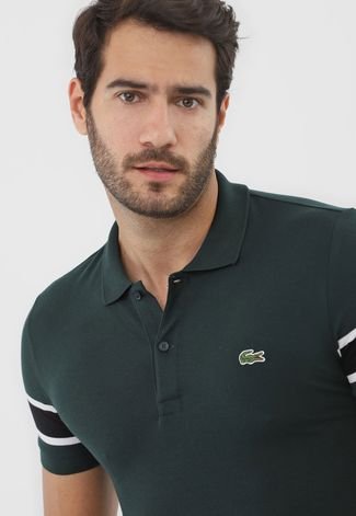 Camisa Polo Lacoste Slim Logo Verde