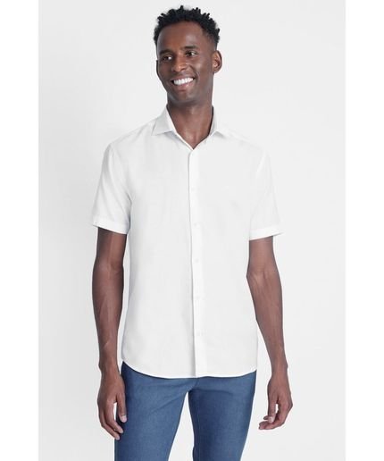 Camisa Regular Oxford Mescla Branco - Marca Aramis
