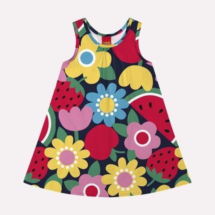 Vestido Infantil Menina Kyly Azul Marinho - Marca Kyly