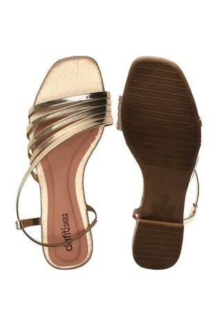 Sandália DAFITI SHOES Metalizada Dourada - Compre Agora