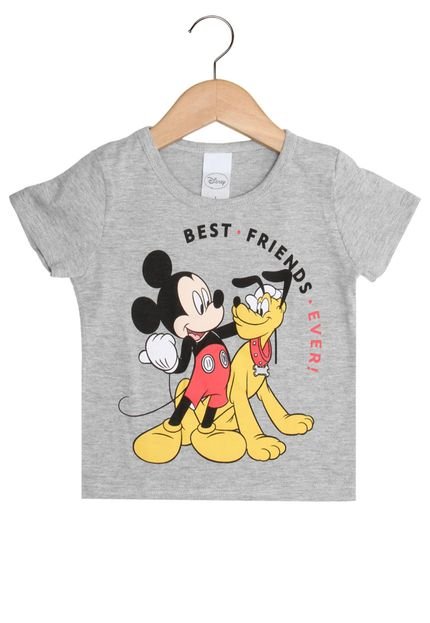 Camiseta Disney by Tricae Manga Curta Menino Cinza - Marca Disney by Tricae