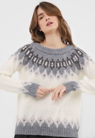 Suéter Desigual Tricot Alberta Off-White
