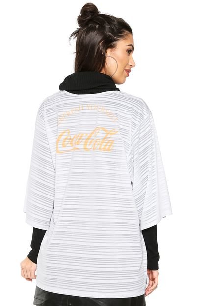 Kimono Coca-Cola Jeans Listrado Branco - Marca Coca-Cola Jeans