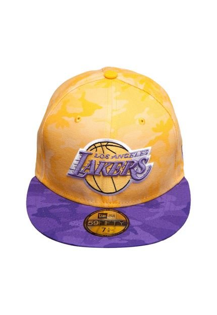 Boné New Era 5950 Camo Los Angeles Lakers Amarelo - Marca New Era
