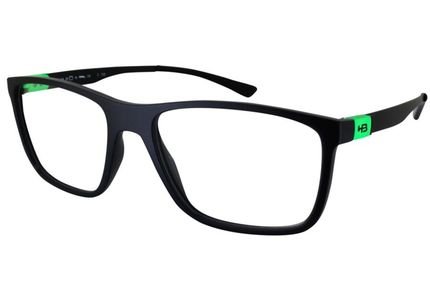 Óculos de Grau HB Duotech 93138/52 Preto Fosco Detalhe Verde - Marca HB