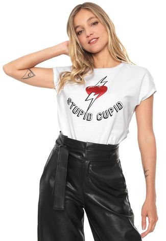 Camiseta Dzarm Stupid Cupid Branca - Compre Agora