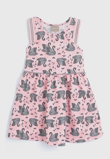 Vestido Milon Infantil Origami Rosa - Marca Milon