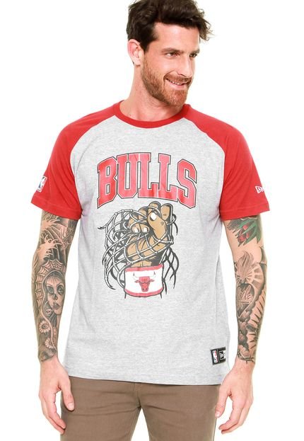 Camiseta New Era Hand Lls Chicago Bulls Cinza - Marca New Era