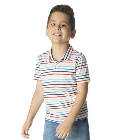 Polo Infantil Masculina Listrada Rovitex Kids Bege - Marca Rovitex Kids