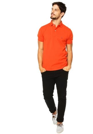 Camisa Polo Tommy Hilfiger Laranja - Compre Agora