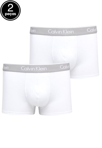 Kit 2pçs Cueca Calvin Klein Underwear Boxer Logo Branco - Marca Calvin Klein Underwear