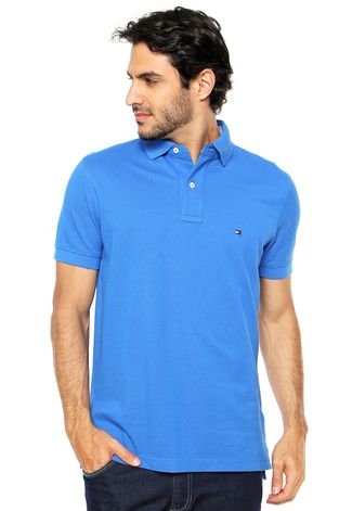 Camisa Polo Tommy Hilfiger Slim Azul