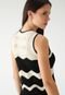 Vestido Tricot GAP Midi Listrado Off-White - Marca GAP