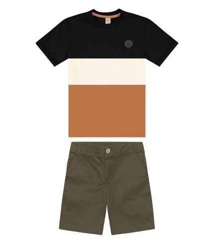 Conjunto Infantil Camiseta Com Bermuda Trick Nick Verde - Marca Trick Nick