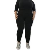 Kit 2 Calças Legging Plus Size Heide Ribeiro Leg Basic Suplex Barato Preto - Marca Heide Ribeiro