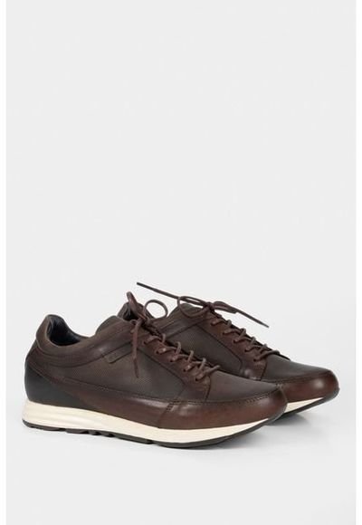 Tenis Deportivos De Cuero Para Hombre Contrastes Compra Ahora