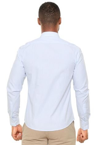 Camisa Calvin Klein Reta Branca/Azul