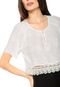 Blusa Cropped Fiya Lady Renda Branca - Marca Fiya Lady