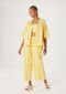 Kimono Feminino Estampado Em Linho - Amarelo - Marca Hering