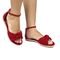 Sandália Rasteira Feminina CM Calçados Confort Corda Natural Nó Camurça Vermelho - Marca Monte Shoes