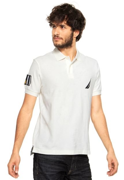 Camisa Polo Nautica Logo Bege - Marca Nautica