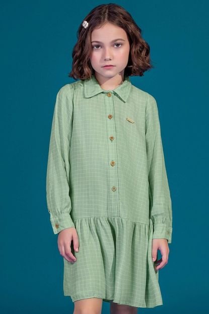 Vestido Infantil Menina Quadriculado Colorittá Verde Claro - Marca Colorittá