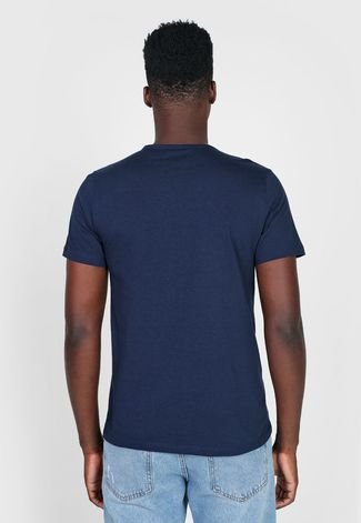 Camiseta Malwee Slim Estampada Azul-Marinho