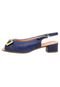 Peep Toe Piccadilly Textura Azul - Marca Piccadilly