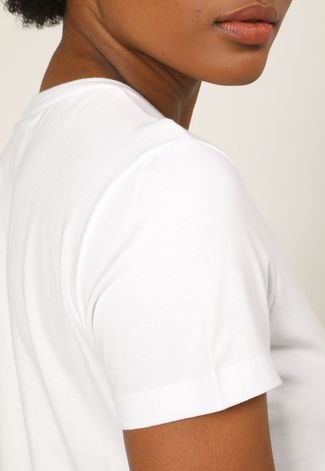 Camiseta Tommy Hilfiger Logo Bordado Branca - Compre Agora