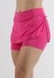 Short Saia 4 Estações Fitness Feminino Liso Tapa Bumbum Cintura Alta Rosa - Marca 4 Estações