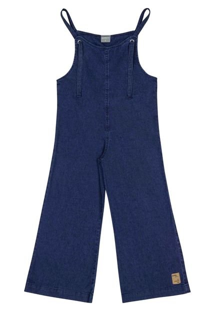 Jardineira Jeans Infantil Menina Quimby Azul Marinho - Marca Quimby